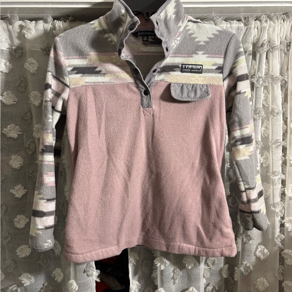 Simply Southern Other - Simply Southern Gray and Pink Fleece Pullover